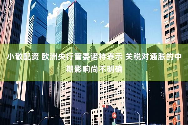 小散配资 欧洲央行管委诺特表示 关税对通胀的中期影响尚不明确